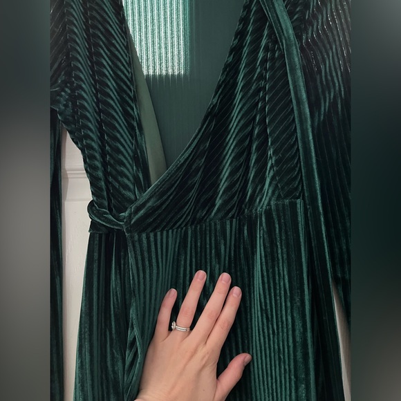 Baltic Born Emerald Green Jada Ribbed Wrap Dress - Large - Picture 9 of 9